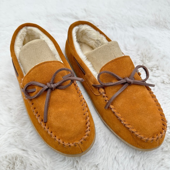 J. Crew Sherpa-lined suede‎ slippers Size 9 Men’s NWOT - Picture 4 of 13